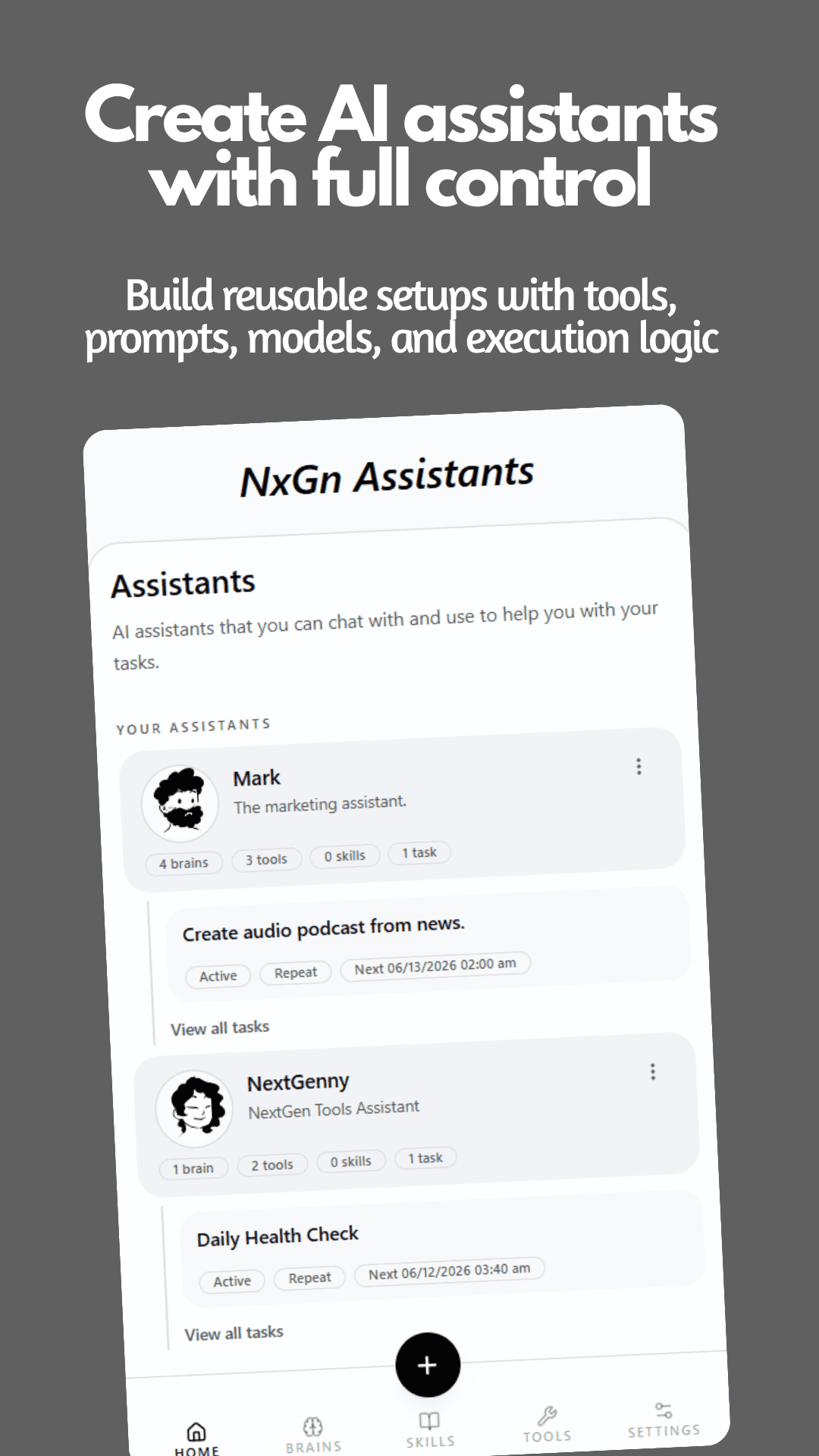 Create AI assistants with full control