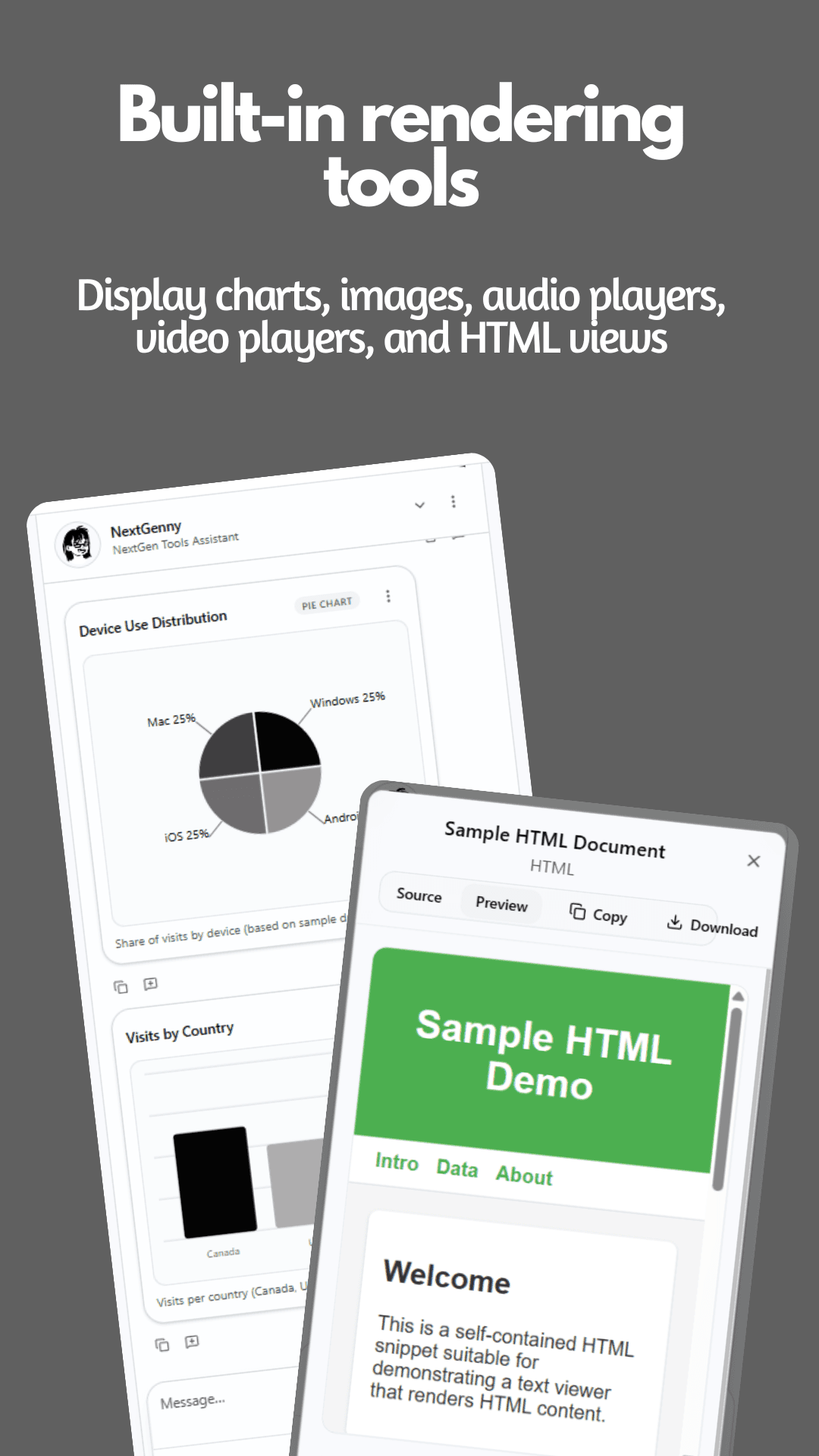 Built-in rendering tools